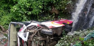 यात्रुबाहक बस दुर्घटना,चालकको मृत्यु