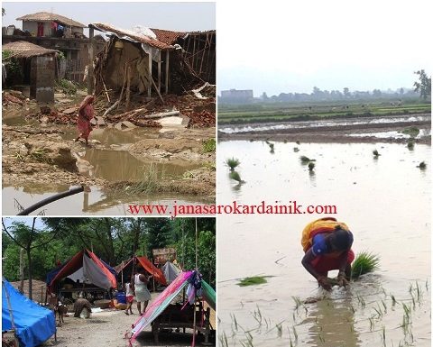 बर्षा पछि रौतहटमा कतै पीड़ा , कतै राहत