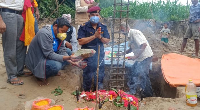 जुडीवेलामा डिएसपी साहिले गरे प्रहरी चौकी भवनको शिलान्यास