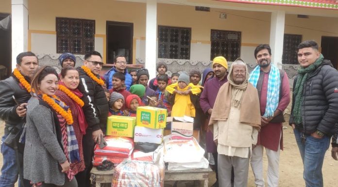 पुरी परीवार द्धारा बंशिराम अनाथलयमा खाध्यान्न सहयोग