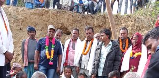 गुजरामा झोलुङ्गे पुल बन्दै,मेयर चौधरीद्वारा शिलान्यास