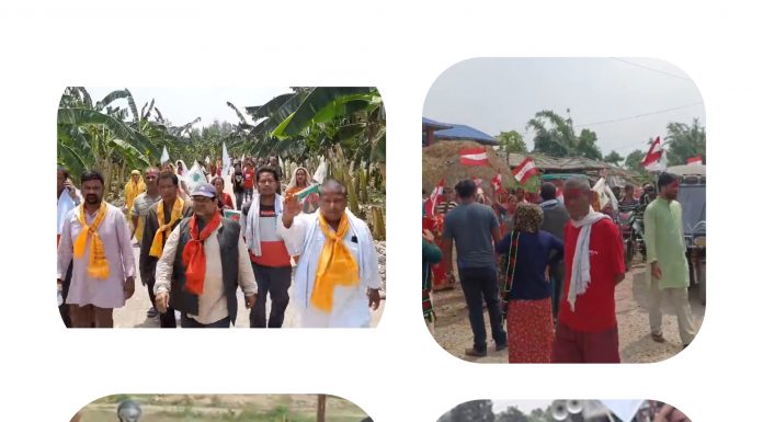 काङ्रेसका उम्मेदवार गाउँ गाउँमा मत माग्न ब्यस्त