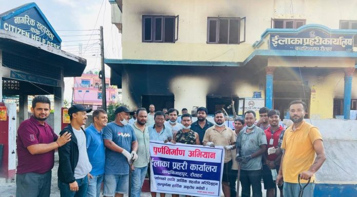 प्रहरी भवन बनाउन जुट्दै युवा